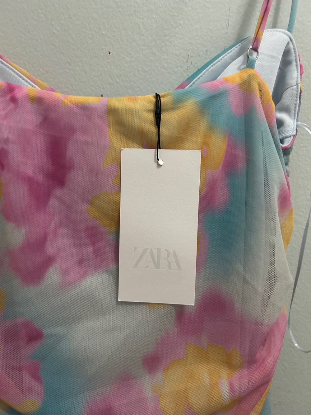 Zara Pastel Tie-Dye Slip Midi Dress - Pink, Yellow, Blue - Picture 10 of 10